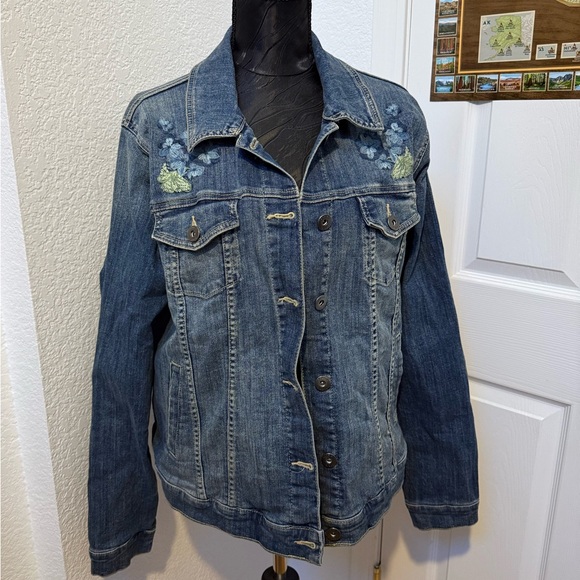 | grunge fairy core embroidered denim jacket | - Picture 2 of 9